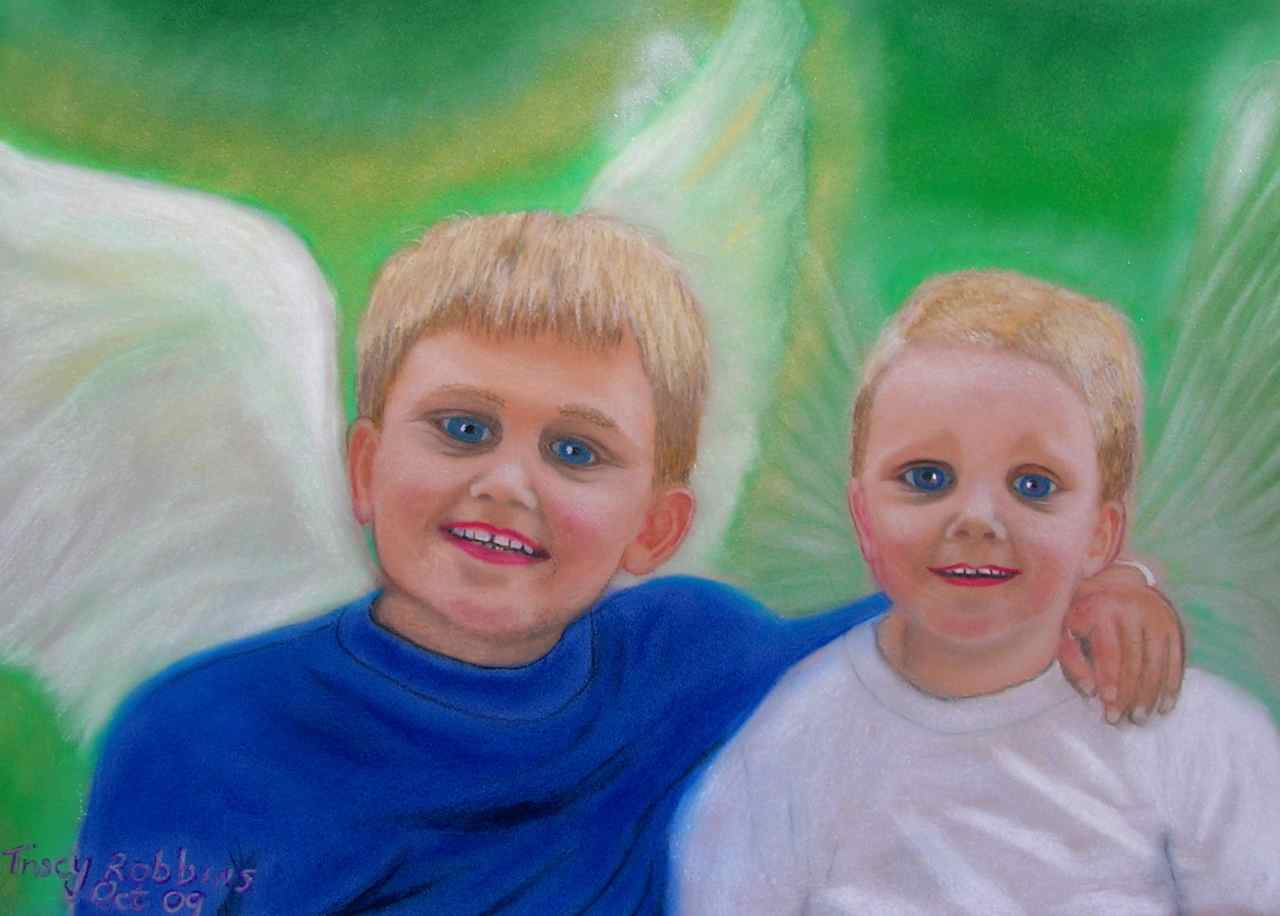 Heavenly Brothers - Visionary Art by Tracy Robbins